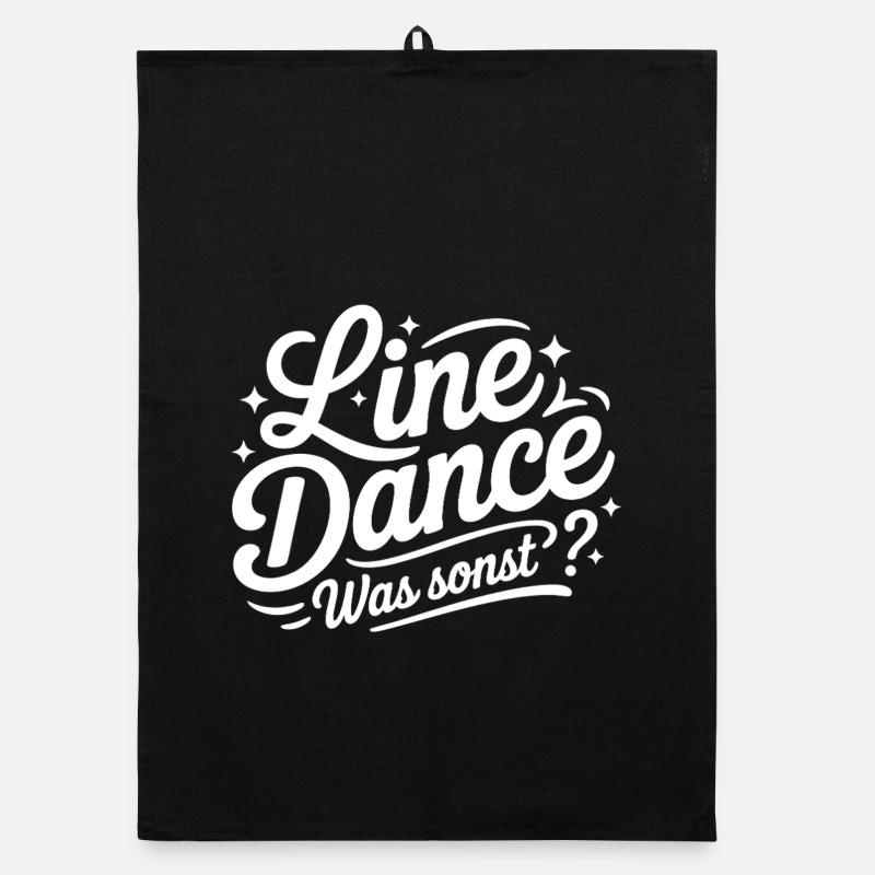Line Dance Spruch Schriftzug Organic Geschirrtuch
