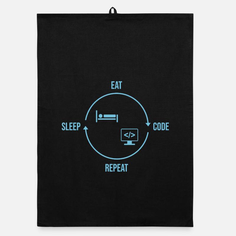 Eat Sleep Code Repeat - Programmer Cycle Organic dish towel