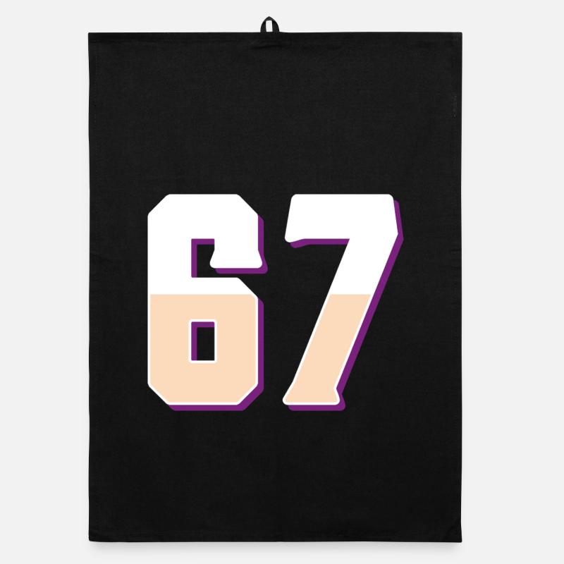 6 7 – Trendiges, minimalistisches Textdesign, Organic Geschirrtuch