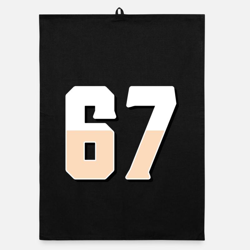 6 7 – Trendiges, minimalistisches Textdesign, Organic Geschirrtuch