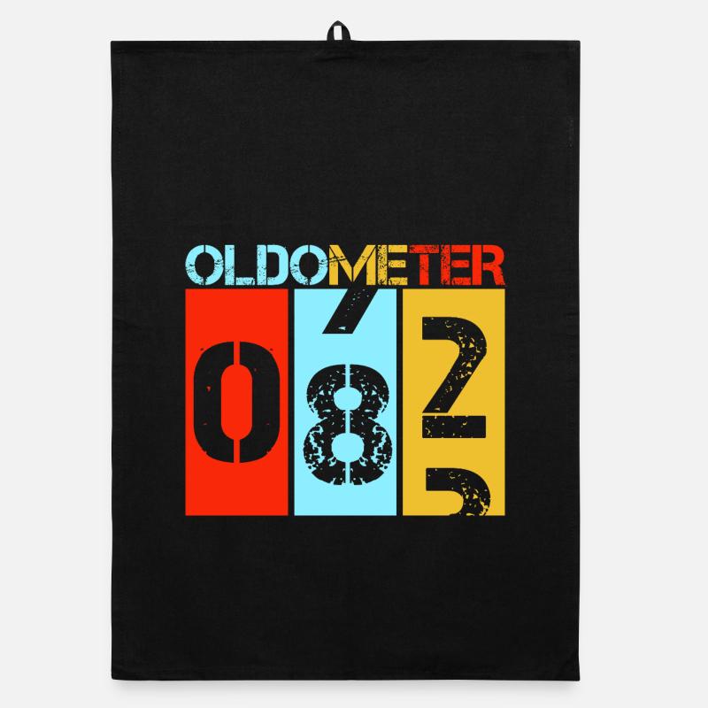 82e anniversaire de l’Oldometer 82 Retro Vintage Torchon bio