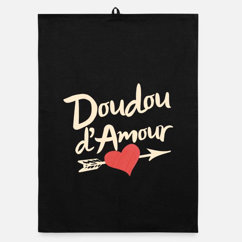 Doudou d'Amour Valentine's Day, Cute Romantic Torchon bio