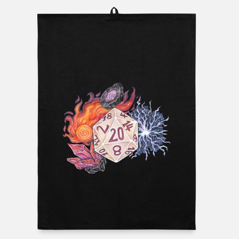 Magicien cadeau de dés D20 sur table RPG Torchon bio