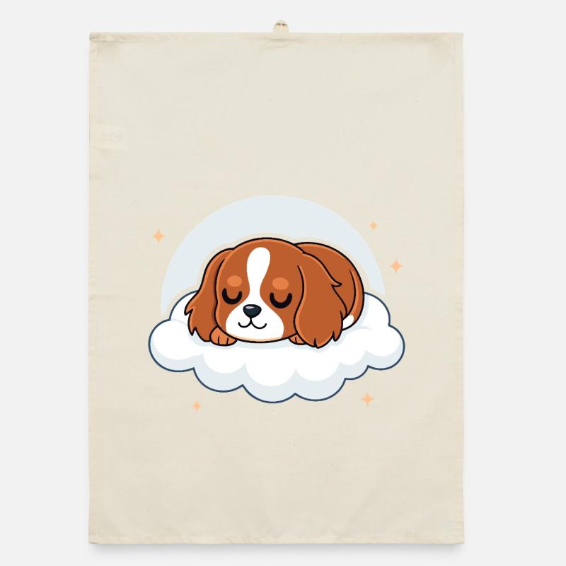 Puppy Sleeper Rider on Cloud Organic dish towel