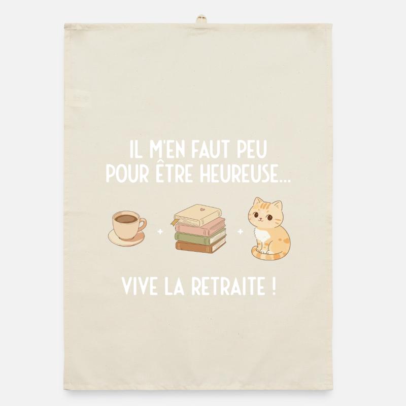 Douce Retraite (texte blanc) Torchon bio