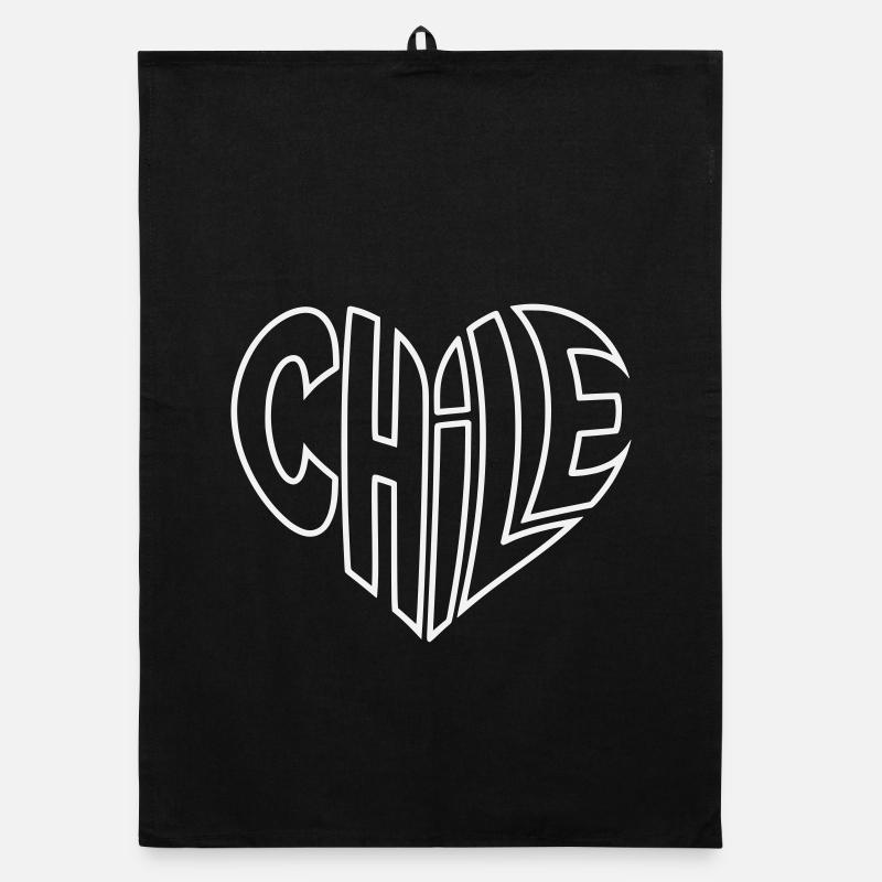 Chile Herz Typo Organic Geschirrtuch