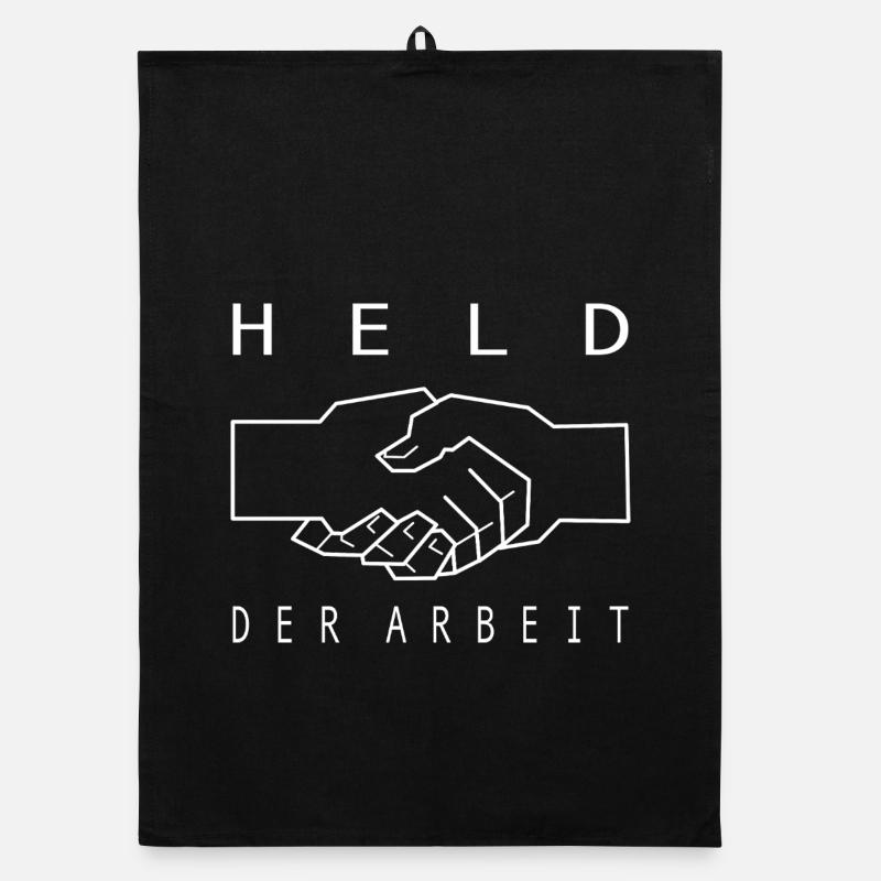 DDR Held der Arbeit - Organic Geschirrtuch - Schwarz