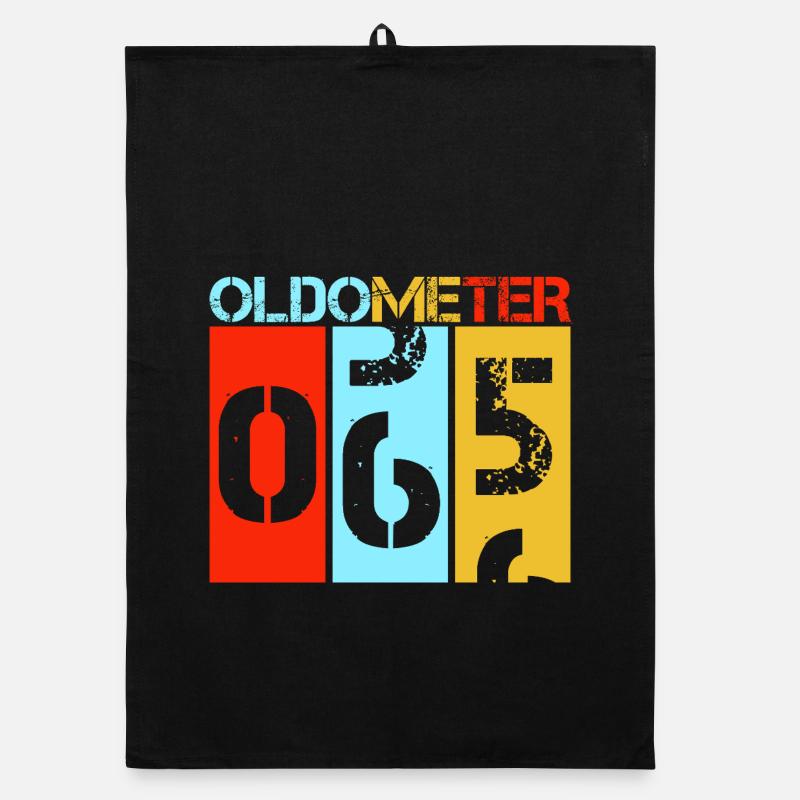 Oldometer 65. Geburtstag Retro Tacho Kunst Organic Geschirrtuch