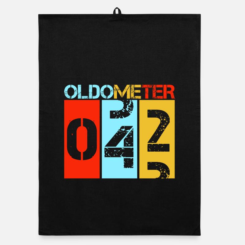 Oldometer 42 Rétro Vintage 42 Design pour le 42e anniversaire Torchon bio