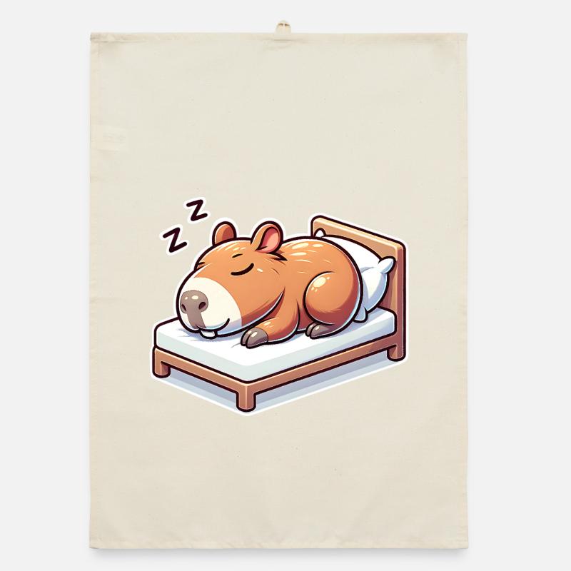 Schlafender Capybara Organic Geschirrtuch