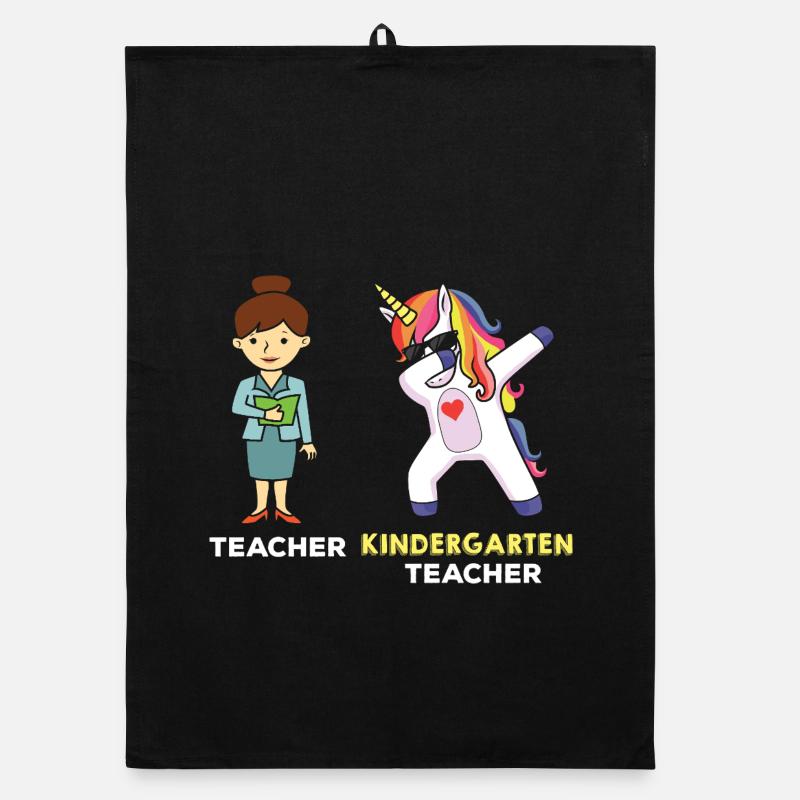 Kindergarten Teacher Dabbing Einhorn Organic Geschirrtuch