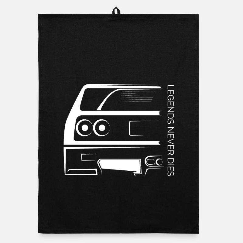 Legends Never Die – Retro Car Line Art Organic Geschirrtuch