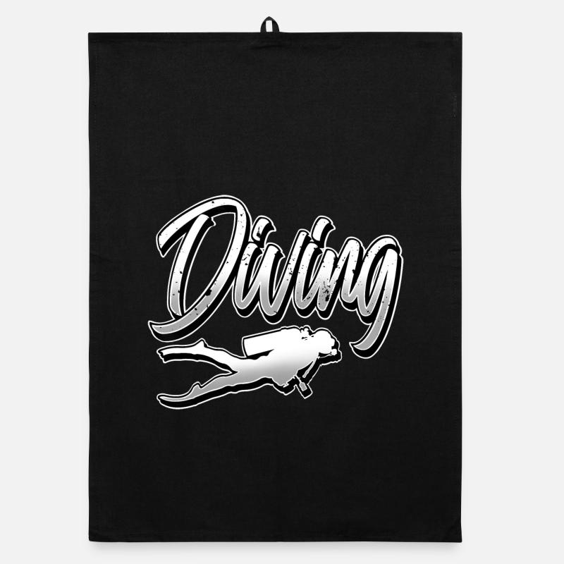 Diving Divers Organic dish towel