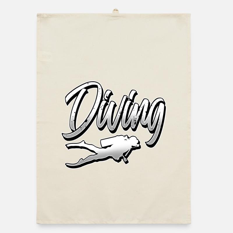 Diving Divers Organic dish towel