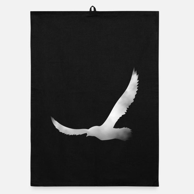 Vogel Silhouette aus Wolke Organic Geschirrtuch