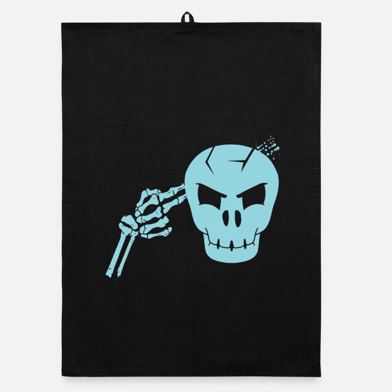Skull head shot Organic dish towel