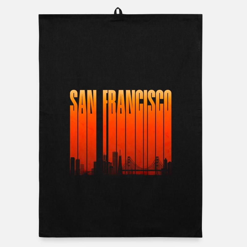 San Francisco Skyline Gradient Organic dish towel