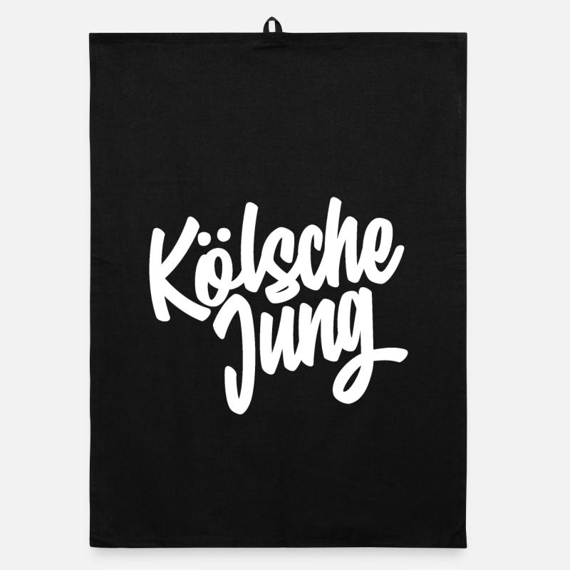 Kölsche Jung Script Design - Organic Geschirrtuch - Schwarz