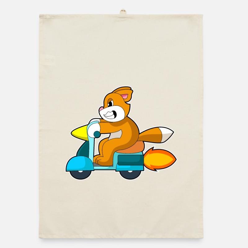 Cat Scooter Organic dish towel