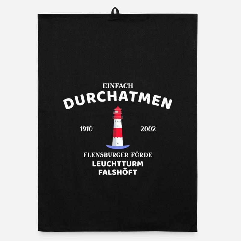 Flensburger Förde, Leuchtturm Falshöft, Durchatmen Organic Geschirrtuch
