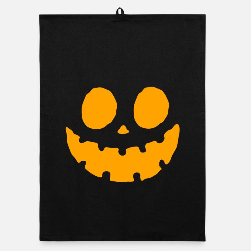 Conception de visage de citrouille d’Halloween Torchon bio