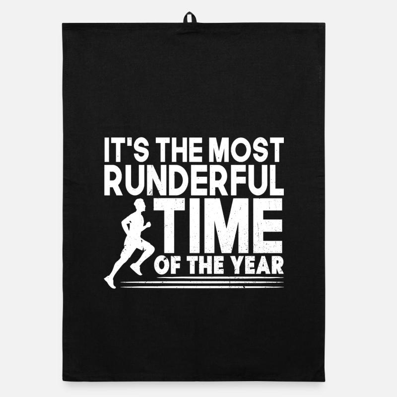 Marathon Runner Most Runderful Time Running Organic Geschirrtuch