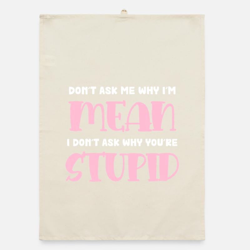 Ich bin gemein – freche Pink Typo Organic Geschirrtuch