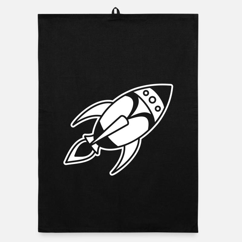 Retro Space Rocket – Space Spaceship Design Organic dish towel