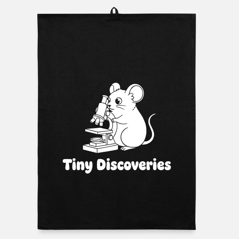 Petites découvertes : Souris devant le microscope Torchon bio