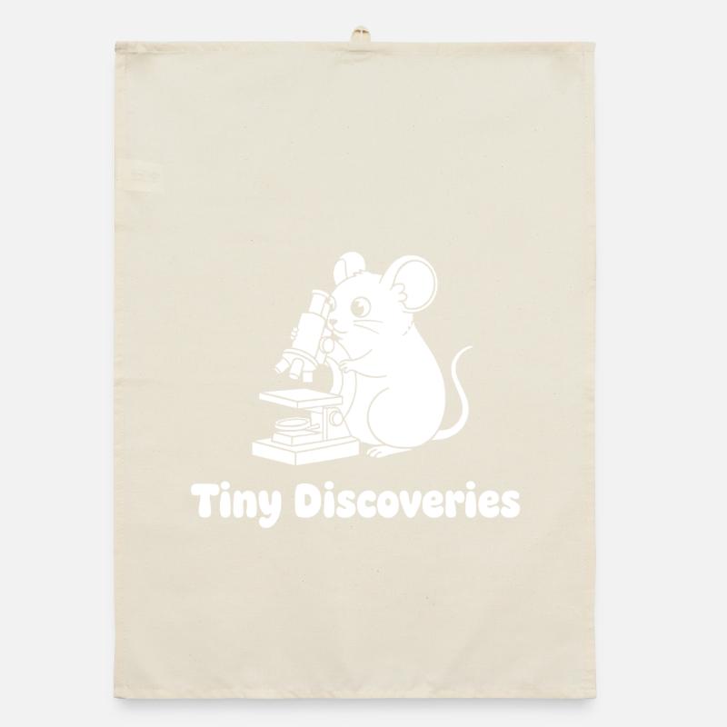 Petites découvertes : Souris devant le microscope Torchon bio