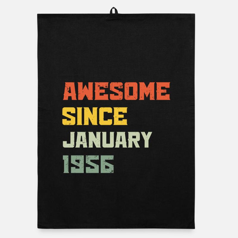 Awesome Since January 1956 Birthday Gift Organic dish towel