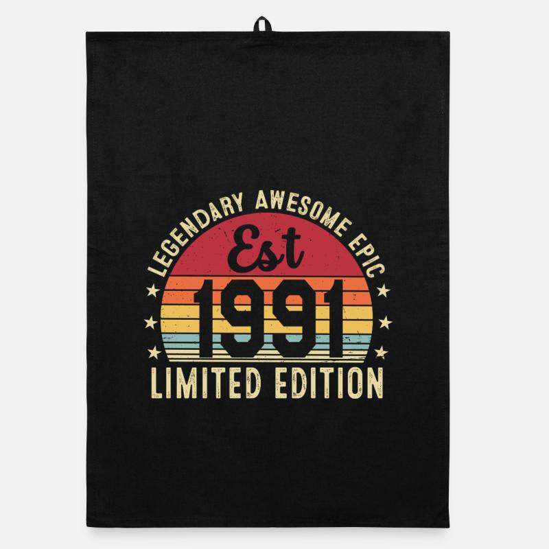 35. Jubiläum – Vintage-Geschenk 1991 Organic Geschirrtuch