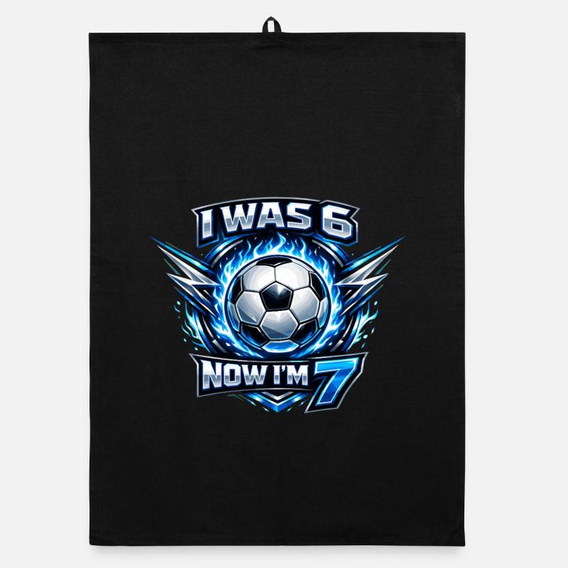 Football 6 7 anniversaire J’avais 6 ans maintenant j’ai 7 ans Torchon bio