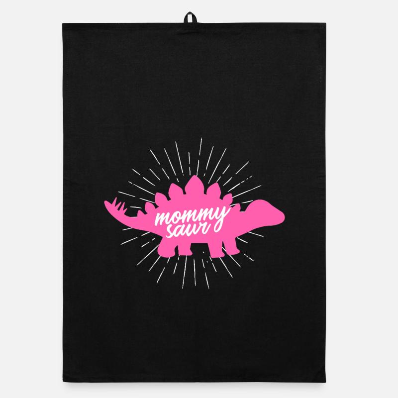 Mommysaur Rex Funny Pink Dinosaur Slogan Design Organic dish towel