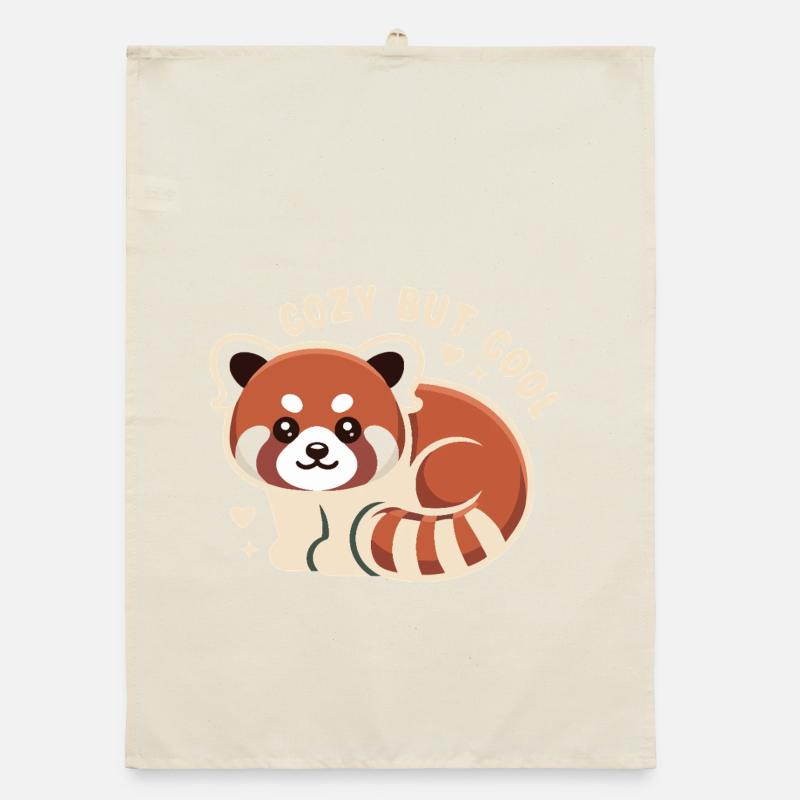 Cuddly Red Panda CUTE BUT COOL Organic dish towel