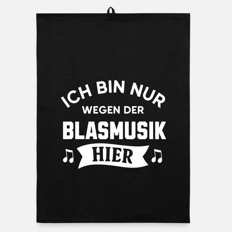 Ich bin nur wegen der Blasmusik hier Frühschoppen Organic Geschirrtuch