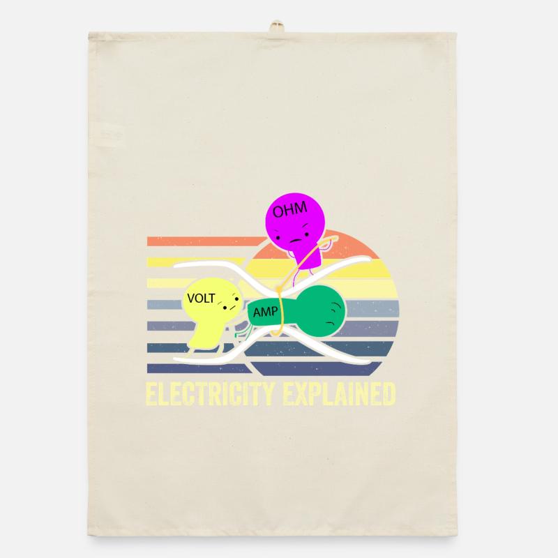 Electricity Trio: Ohm Amp Volt Organic dish towel