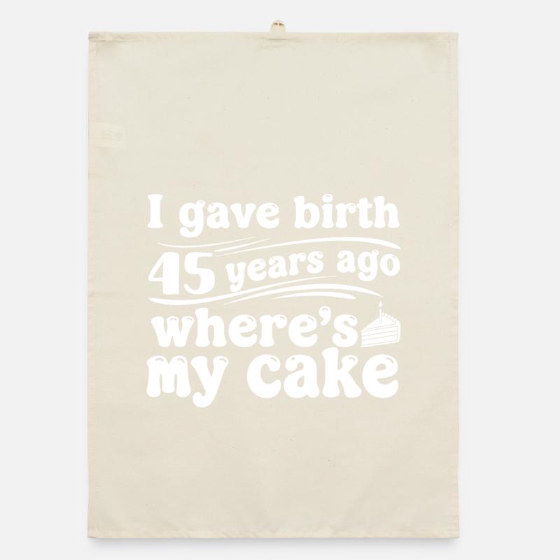 Anniversaire il y a 45 ans – gâteau ? Torchon bio