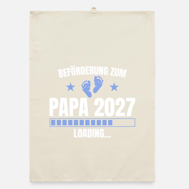 Beförderung zum Papa 2027 Loading - Vaterschaft Organic Geschirrtuch