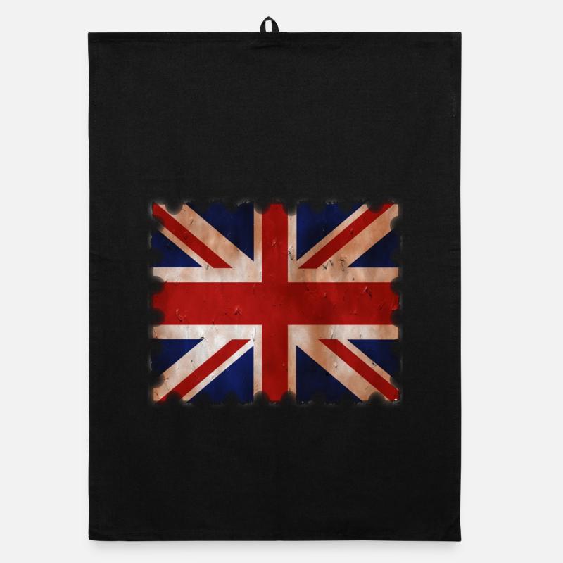 Great Britain stamp in retro design gift Organic dish towel