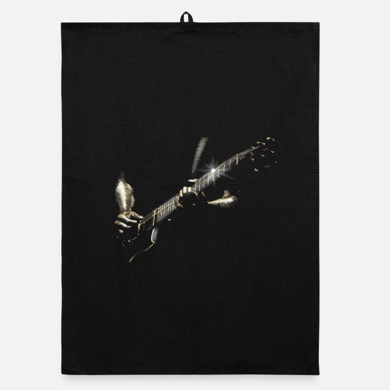 gitarre - Organic Geschirrtuch - Schwarz