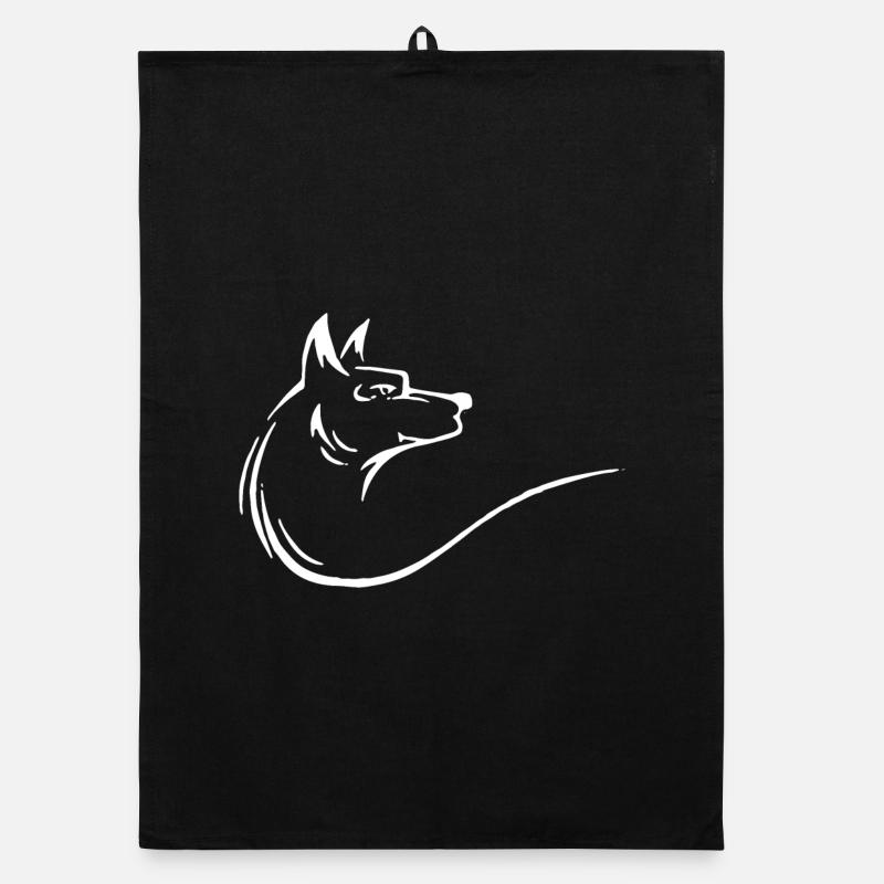 A beautiful wolf in white Organic dish towel