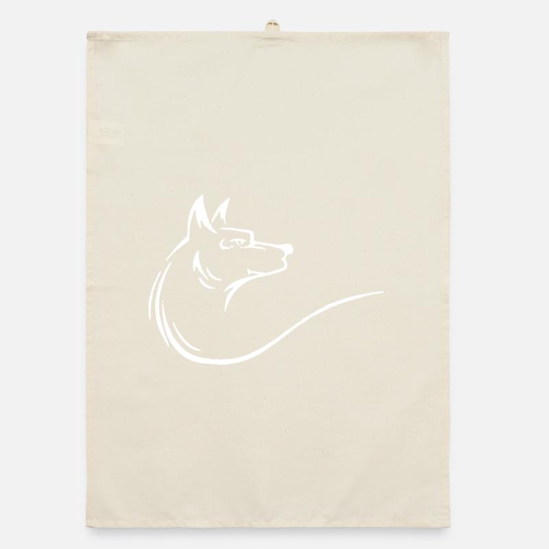 A beautiful wolf in white Organic dish towel