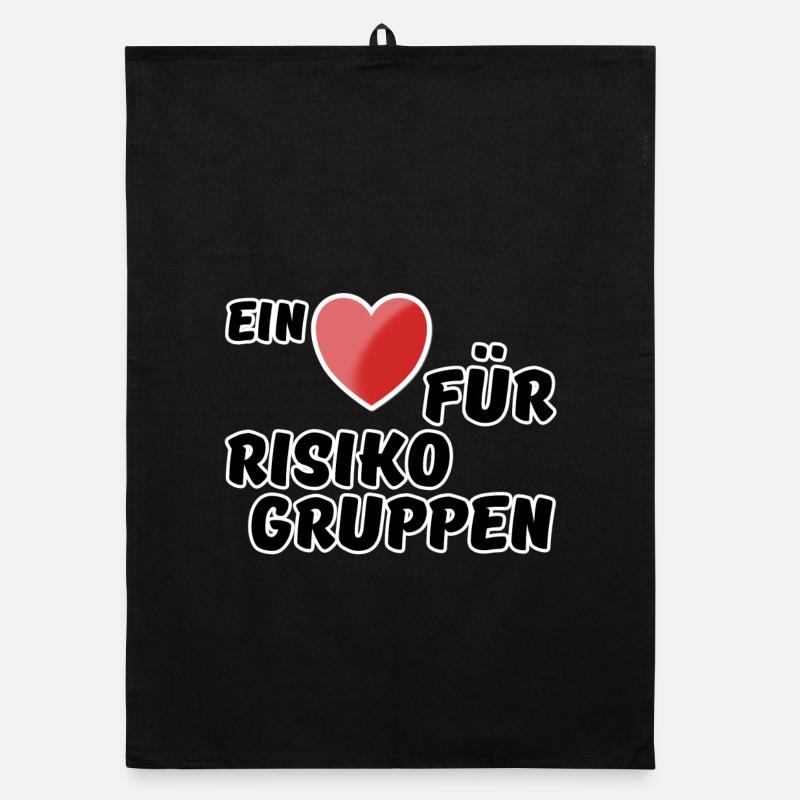 Risikogruppe Spruch Nächstenliebe Herz Virus Organic Geschirrtuch