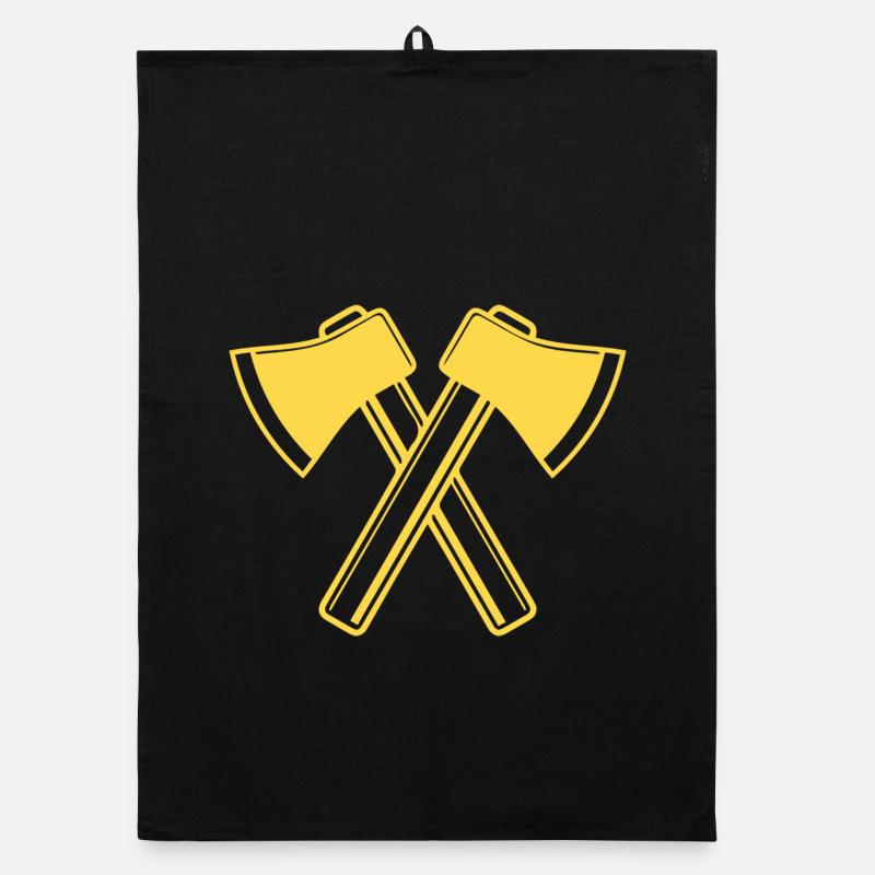 Axt Äxte Holzfäller Forstwirt Organic Geschirrtuch