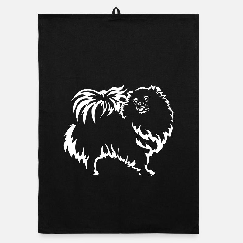Zwergspitz Black Edition" Organic Geschirrtuch