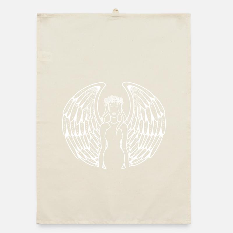 Weiblicher Engel | Engelsflügel | Todesengel Organic Geschirrtuch