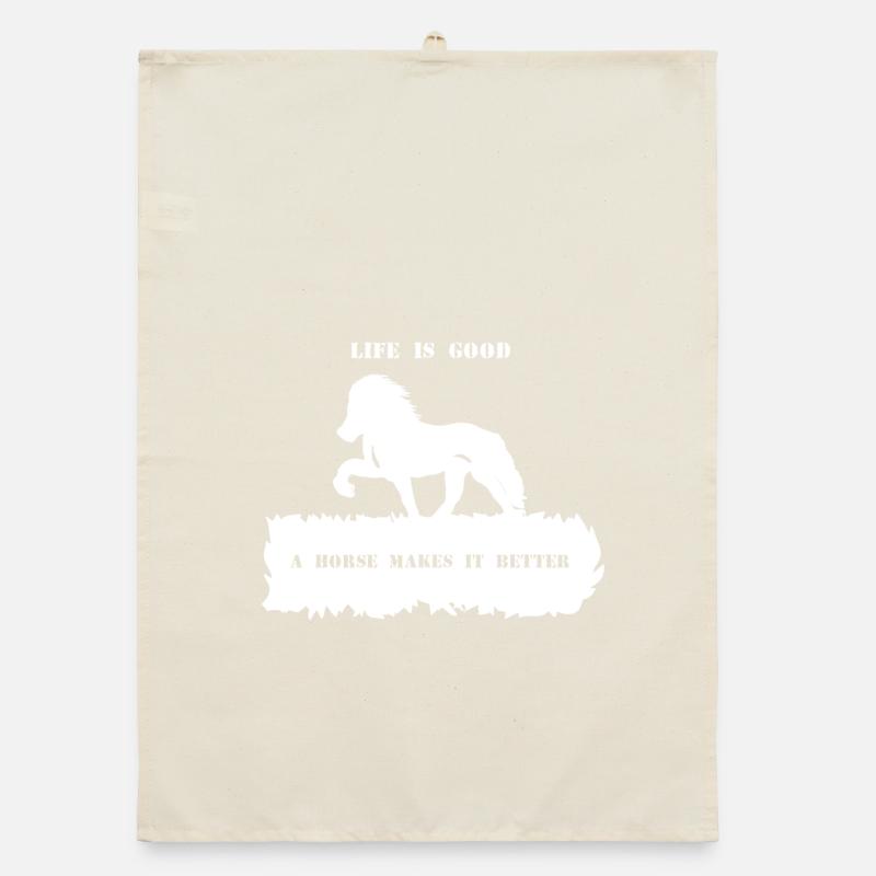 Proverbe 2 avec cheval 1 blanc Torchon bio