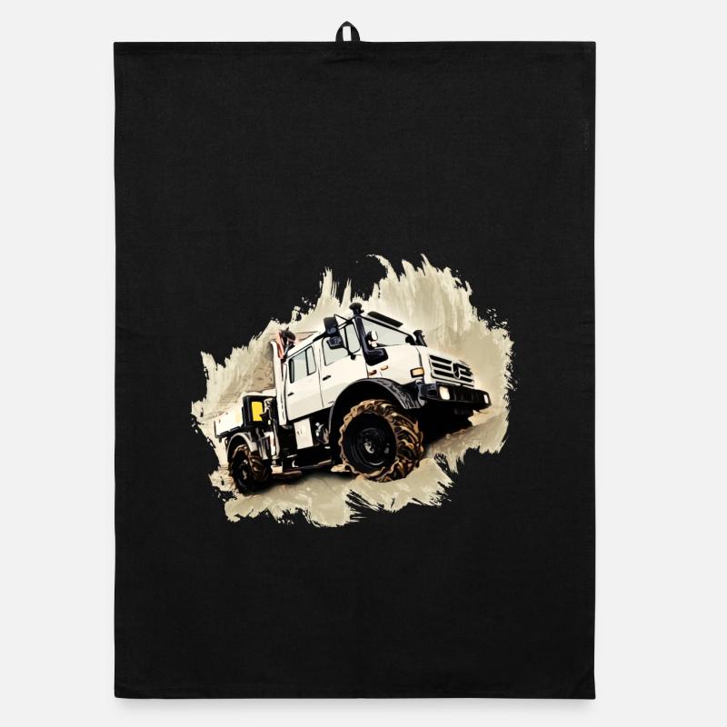 Unimog LKW - Organic Geschirrtuch - Schwarz