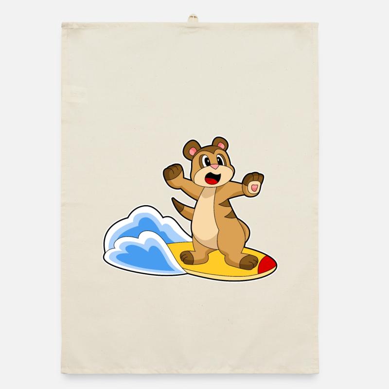 Été de surf sur planche de surf sur suricate Torchon bio